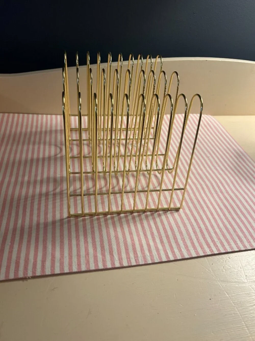 Gold Metal Vinyl Record, File, or Mail Holder